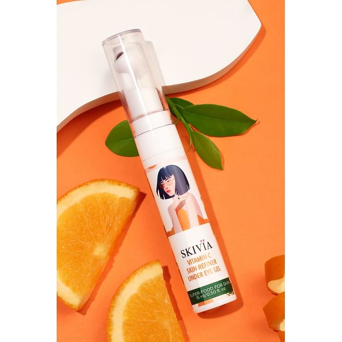 

Clovia Skivia Vitamin C Skin Refiner Under Eye Gel with Niacinamide & Cucumber Extract - 15 ml - SKFM01C02, Light yellow