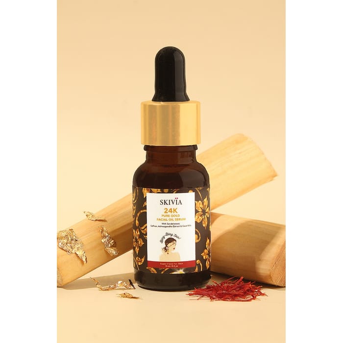 

Clovia Skivia 24K Pure Gold Facial Oil Serum with Saffron & Goat Milk - 15 ml - SKFM02S04, Red