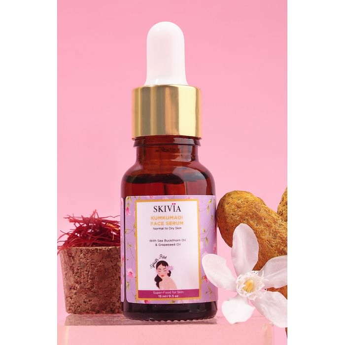 

Clovia Skivia Kumkumadi Face Serum with Vitamin E & Grapeseed Oil - 15 ml - SKFM16S09, Maroon