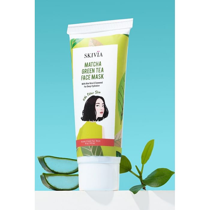 

Clovia Skivia Matcha Green Tea Face Mask With Aloe Vera & Seaweed - 15 g - SKFS03M11, Light green