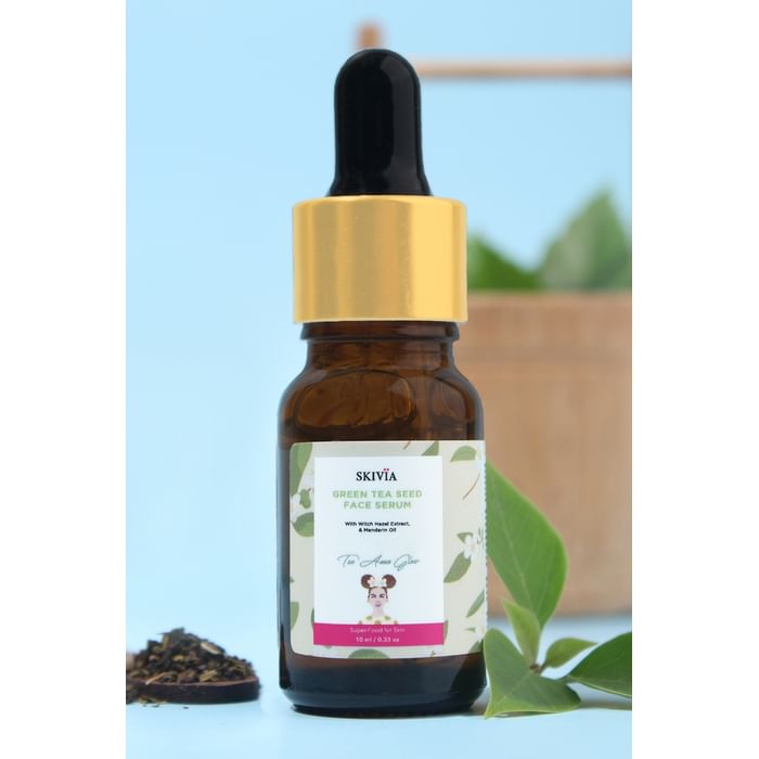 

Clovia Skivia Green Tea Seed Mini Face Serum with Witch Hazel & Aloe Vera - 10 ml - SKFS08S11, Light green