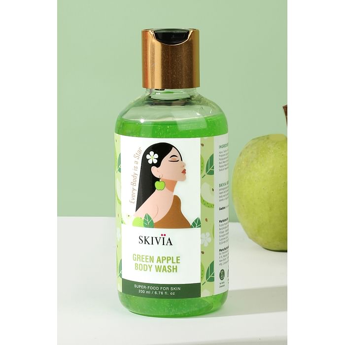 

Clovia Skivia Green Apple Body Wash With Papaya, Pomegranate, Neem & Turmeric - 200 ml - SKBS16W11, Light green