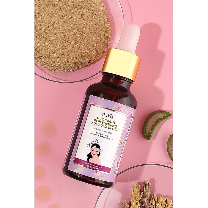 

Clovia Skivia Kumkumadi Face Oil with Vitamin E & Goat Milk - 30 ml - SKF015S09, Maroon