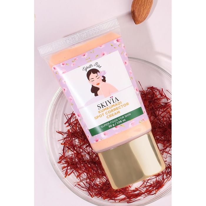 Clovia Skivia Kumkumadi Mini Spot Corrector Cream with Vitamin C & Saffron - 30 g - SKFM16C24, Nude-colour