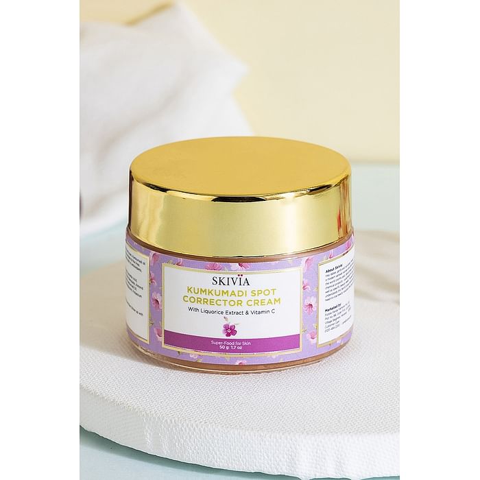 Clovia Skivia Kumkumadi Spot Corrector Cream with Vitamin C & Saffron - 50 g - SKF006C24, Nude-colour