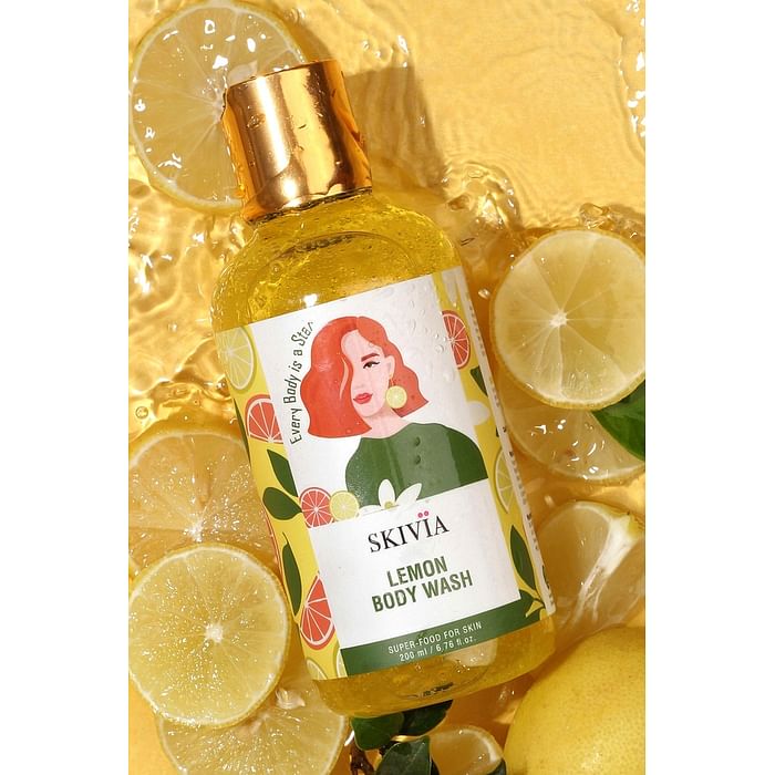 

Clovia Skivia Lemon Body Wash With Neem, Basil & Turmeric - 200 ml - SKBS17W02, Light yellow