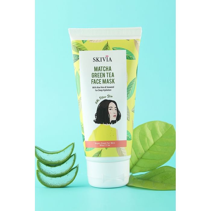 

Clovia Skivia Matcha Green Tea Face Mask With Aloe Vera & Seaweed - 50 g - SKF003M11, Light green