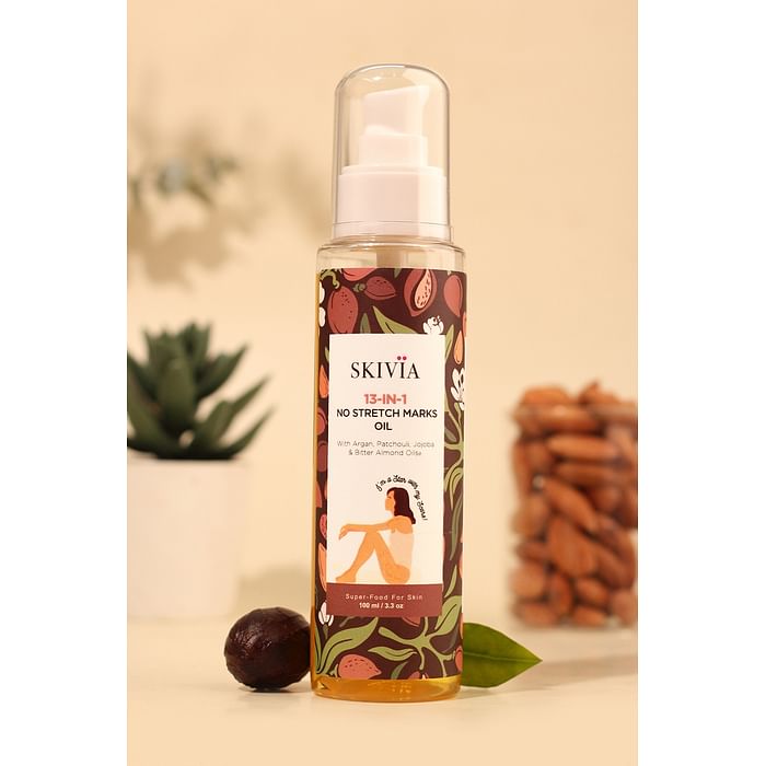 

Clovia Skivia No Stretch Marks 13-in-1 Oil Formulation with Argan Oil & Jojoba Oil - 100 ml - SKB009O02, Light yellow