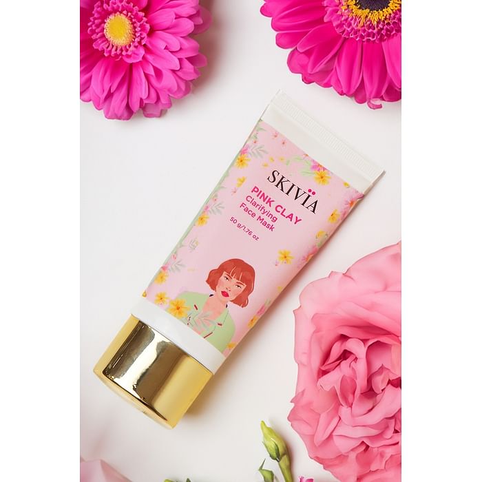 

Clovia Skivia Pink Clay Face Mask With Seaweed & Pomegranate - 50 g - SKF003M22, Light pink