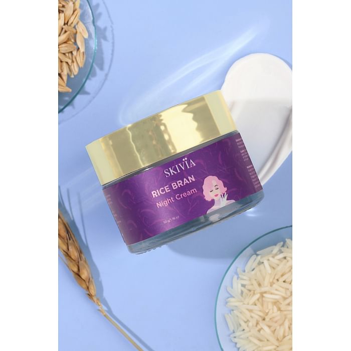 

Clovia Skivia Rice Bran Night Cream with Niacinamide & Hyaluronic Acid - 50 g - SKF021C12, Lavender