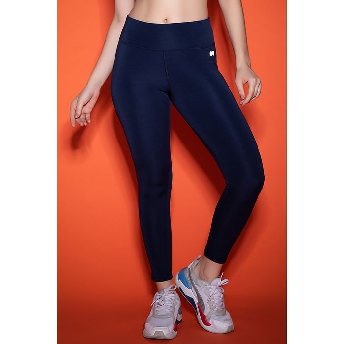 

Clovia Snug Fit Active High-Rise Ankle-Length Tights in Navy - AB0042A08