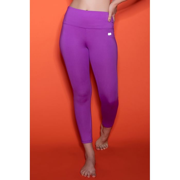 

Clovia Snug Fit Active Mid-Rise Ankle Length Tights in Neon Purple - AB0042P15
