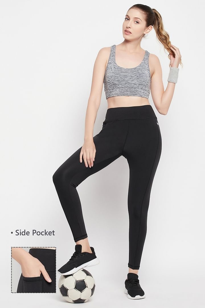 Buy High Waist Flared Yoga Pants in Plum Colour with Side Pockets Online  India, Best Prices, COD - Clovia - AB0090A15
