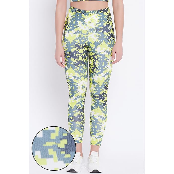 

Clovia Snug Fit Printed Active Tights in Light Grey - AB0042A01