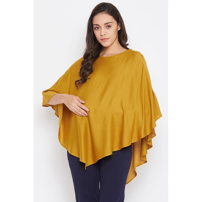 

Clovia Solid Feeding Cape in Mustard - Rayon - NS1204P07