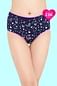 High Waist Heart Print Hipster Panty in Blue - C
