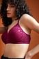 Lace Padded Non-Wired Full Coverage Bra in Purpl
