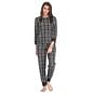 Check Print Full Length Joggers Style Track Suit - Black_6