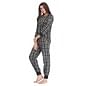 Check Print Full Length Joggers Style Track Suit - Black_7