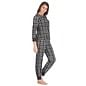 Check Print Full Length Joggers Style Track Suit - Black_8