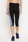 Snug Fit High-Rise Active Capri in Black with Ma