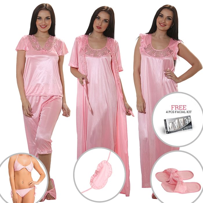 

Clovia 12 Pcs Nightwear Set - Baby Pink - NSM236C62