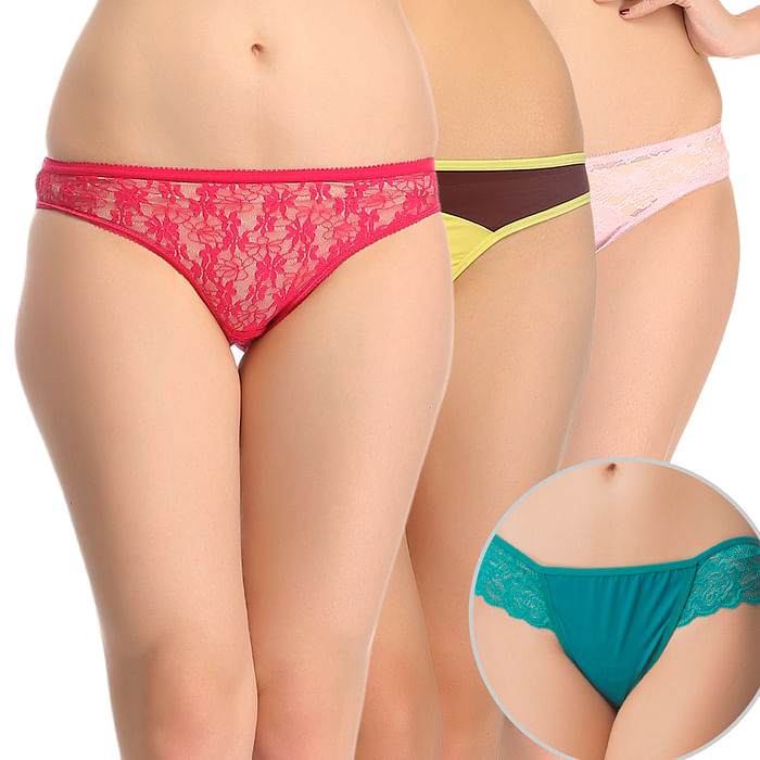 

Clovia 4 Pc Panty Set - PNC368Q14, Pink