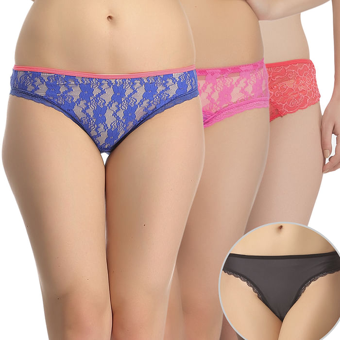 

Clovia 4 Pc Panty Set - PNC529Q08, Navy