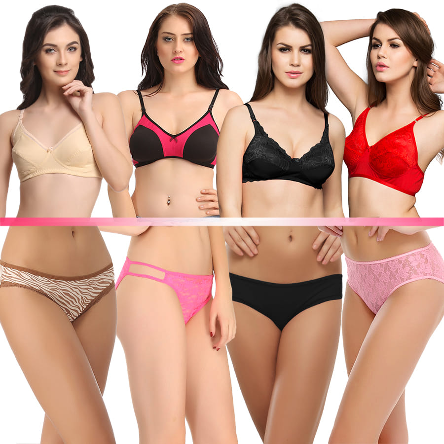 Buy 8 Pc Bra And Panty Set In Multicolour Online India, Best Prices