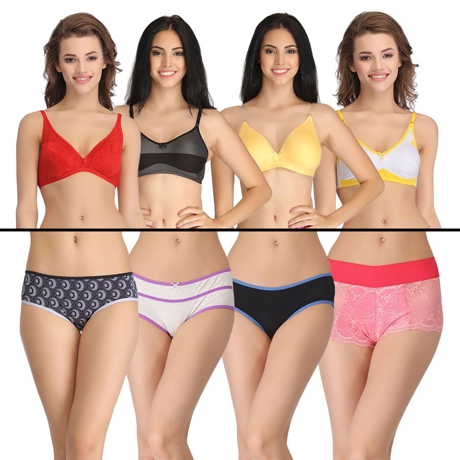 Buy 8 Pc Bra & Panty Set In Multicolor Online India, Best Prices, COD