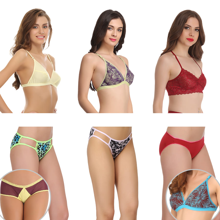 Buy 8 Pc Bra & Panty Set In Multicolor Online India, Best Prices, COD