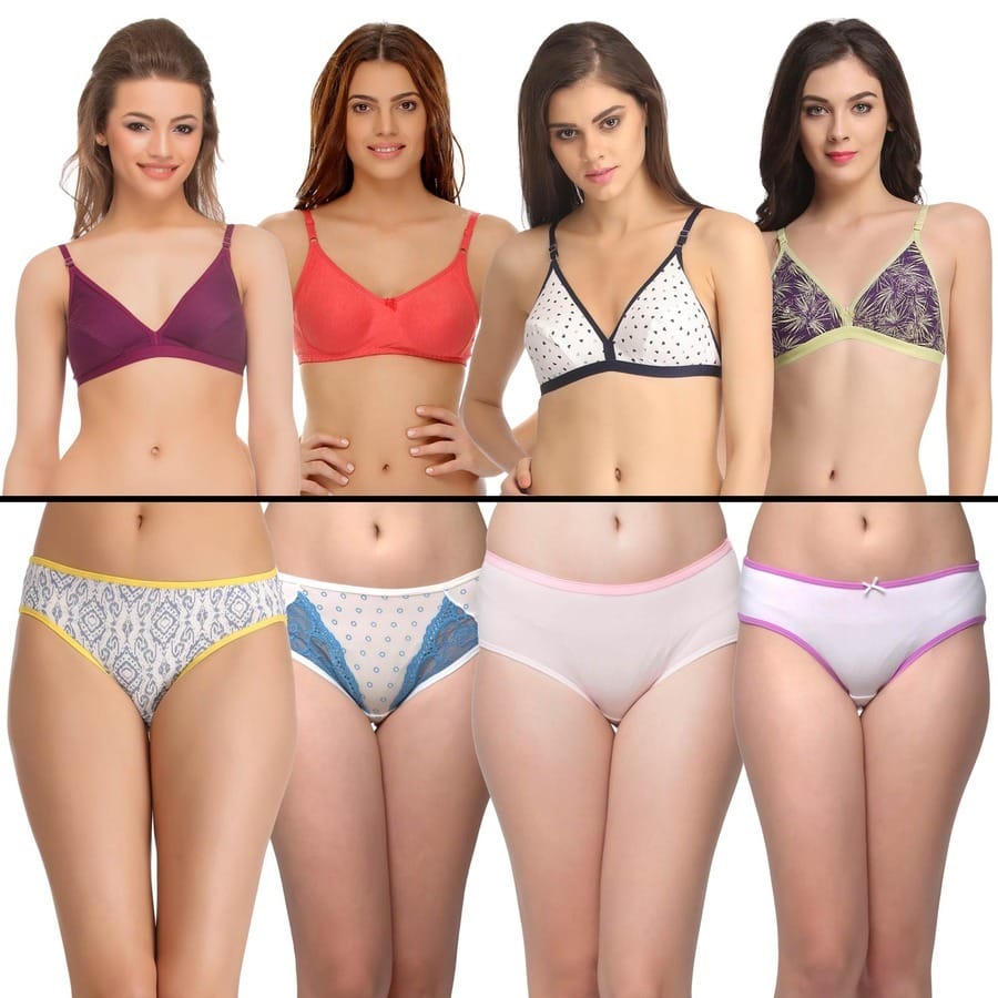Buy 8 Pc Bra & Panty Set in Multicolour Online India, Best Prices, COD