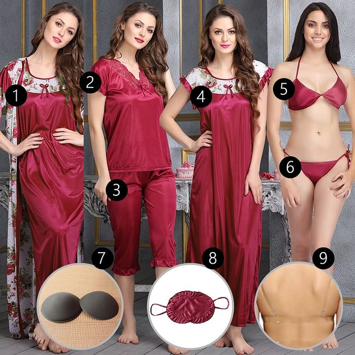 

Clovia 9 Pc Set - NSC273C04, Red