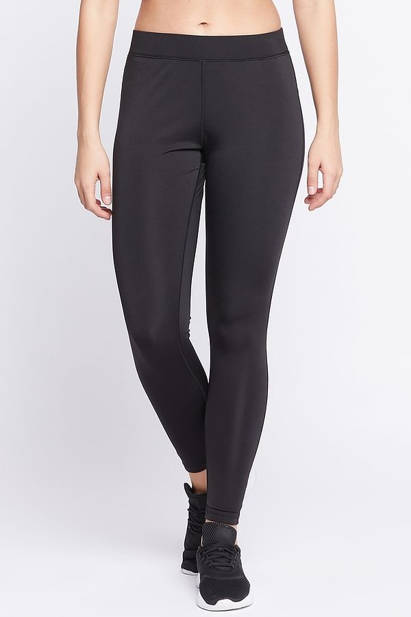 Buy Snug Fit High Waist Active Tights in Black Online India, Best ...