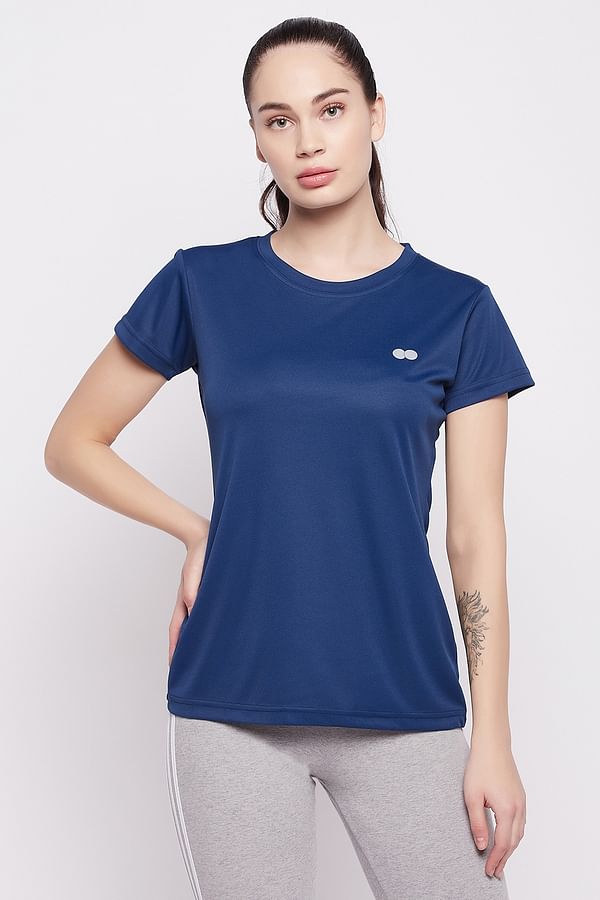 Buy Comfort Fit Active T-shirt in Navy Online India, Best Prices, COD ...