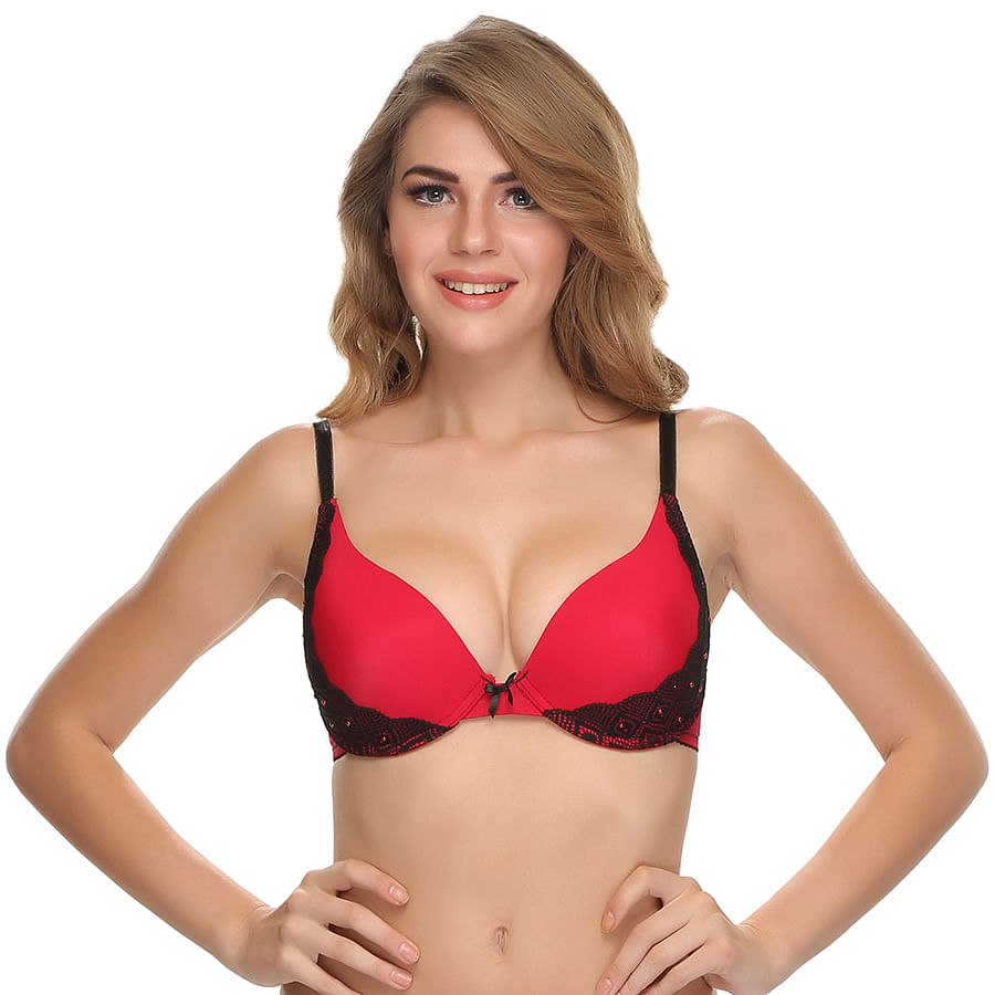 Buy Lacy Push Up Bra In Red Online India Best Prices Cod Clovia 