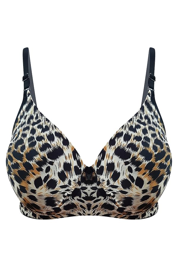 Buy Padded Non-Wired Full Coverage Animal Print Multiway T-Shirt Bra ...