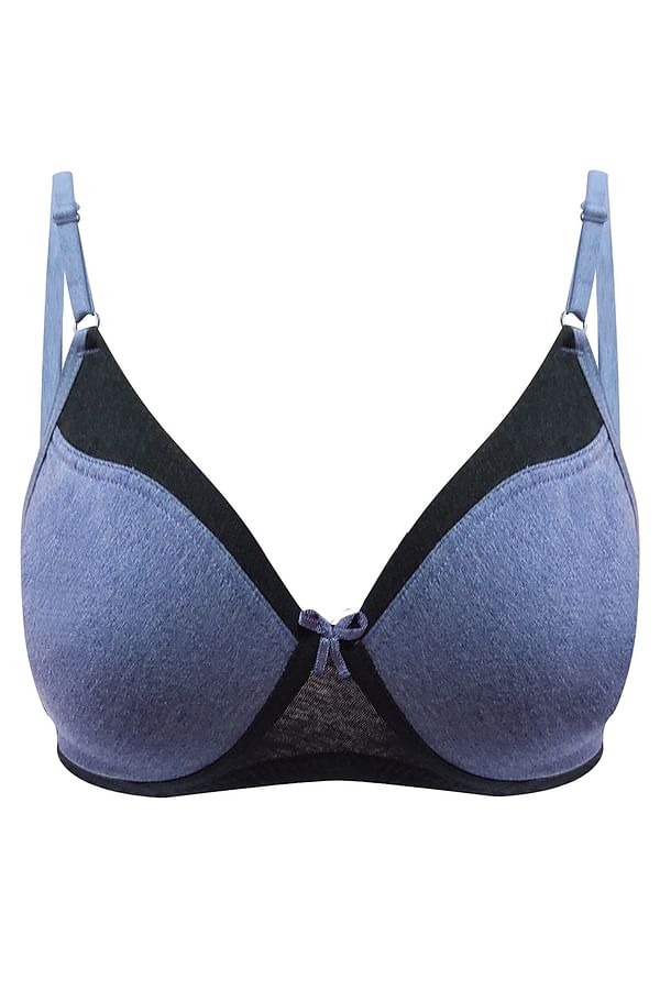 Buy Non Padded Non Wired Full Coverage T Shirt Bra In Purple Cotton Rich Online India Best 8913