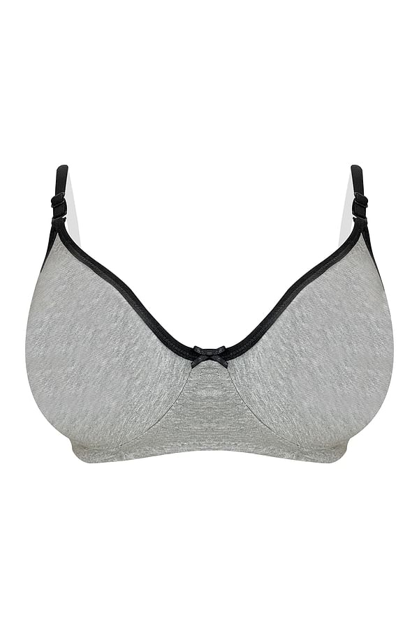 Buy Non Padded Non Wired Full Cup Multiway T Shirt Bra In Grey Melange Cotton Online India 1807