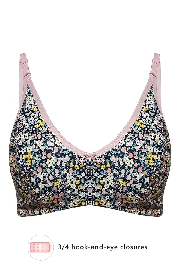 Buy Cotton Non Padded Non Wired Floral Print Bra In Pink Online India Best Prices Cod Clovia 8737