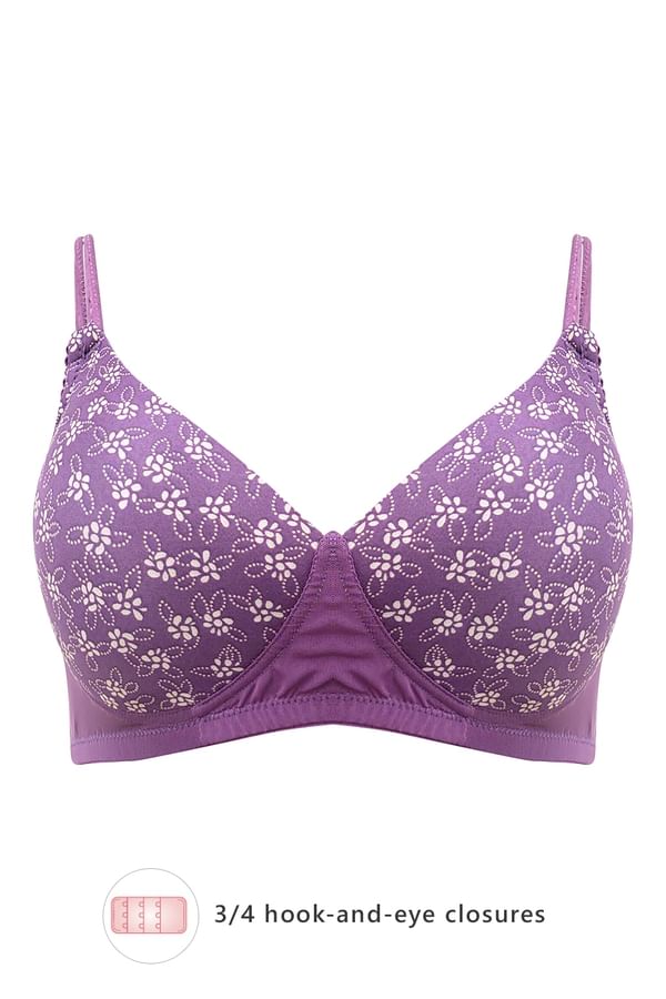 Buy Lightly Padded NonWired Floral Print Full Coverage Tshirt Bra in
