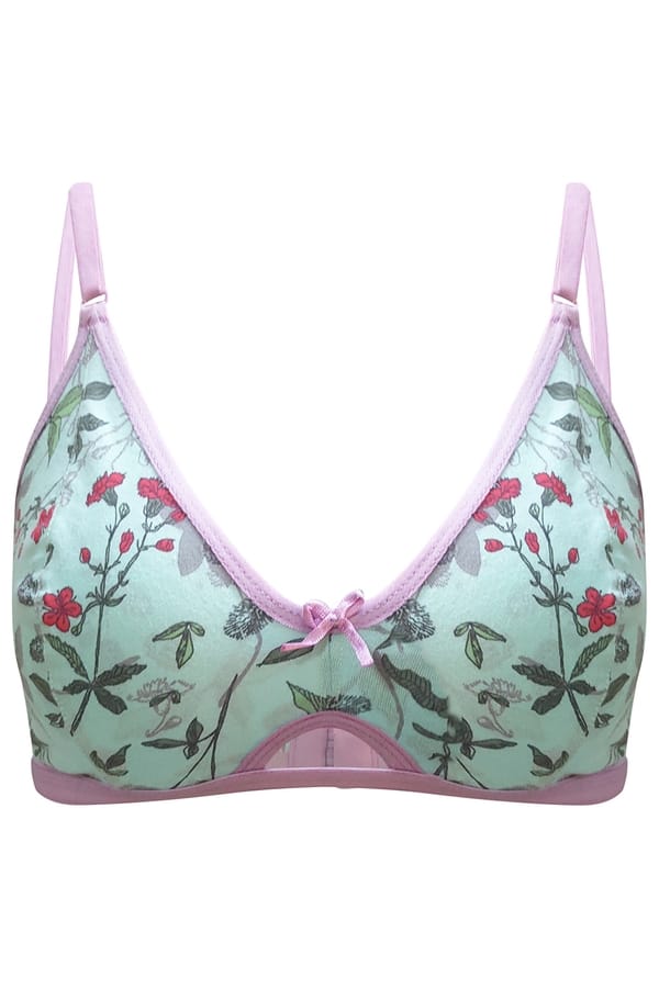 Buy Cotton Rich NonPadded NonWired Floral Print Bra Online India
