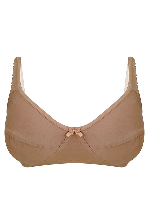 Buy Non Padded Non Wired Full Cup Bra In Nude Colour Cotton Online India Best Prices Cod 