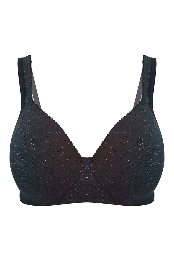 Buy Cotton Padded Non-Wired Glitter Print T-Shirt Bra Online India ...