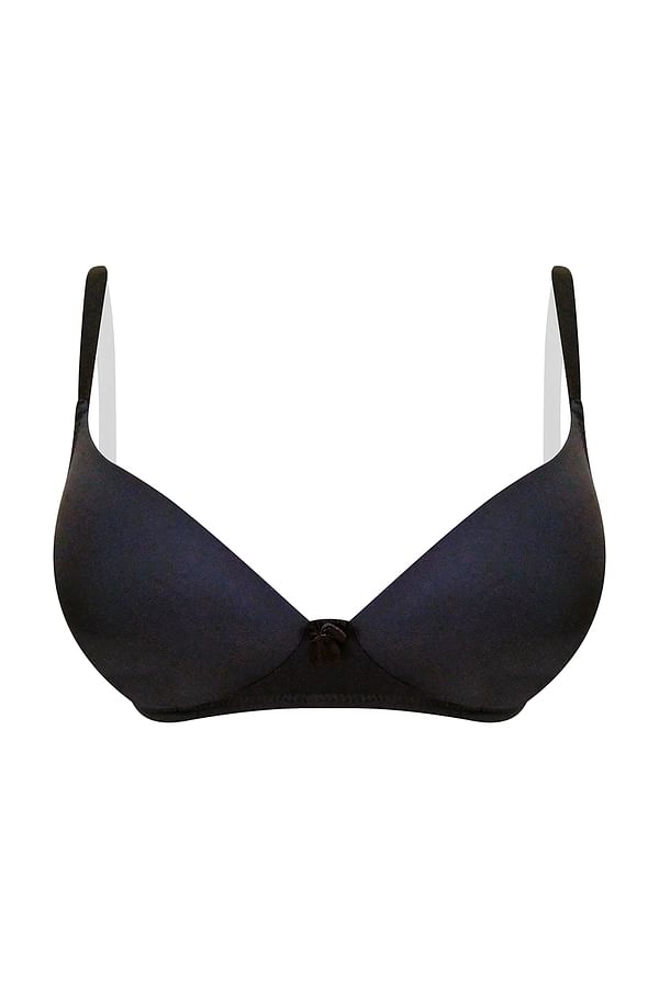 Buy Padded Non-Wired Full Cup T-shirt Bra In Black Online India, Best ...