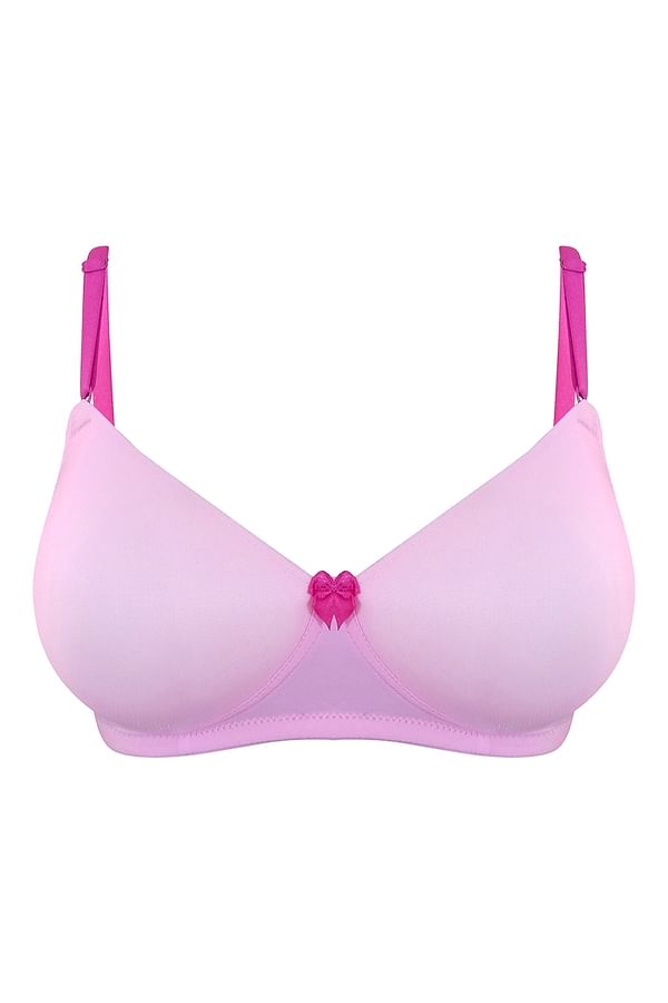 Buy Padded Non-Wired Full Cup T-shirt Bra in Baby Pink Online India ...