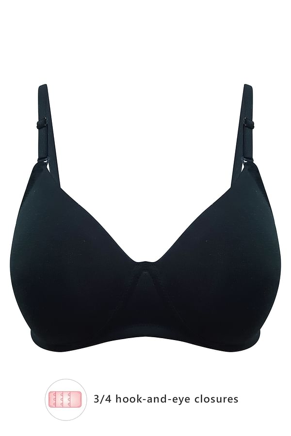 Buy Padded Non-Wired Full Coverage Multiway T-Shirt Bra in Black ...