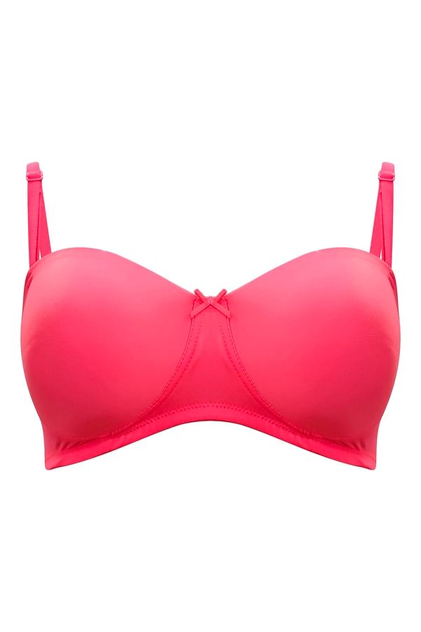 Buy Padded Non-Wired Printed Full Coverage Balconette Bra in Pink ...