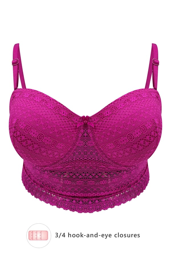 Buy Padded Underwired Full Cup Strapless Bralette in Dark Pink with