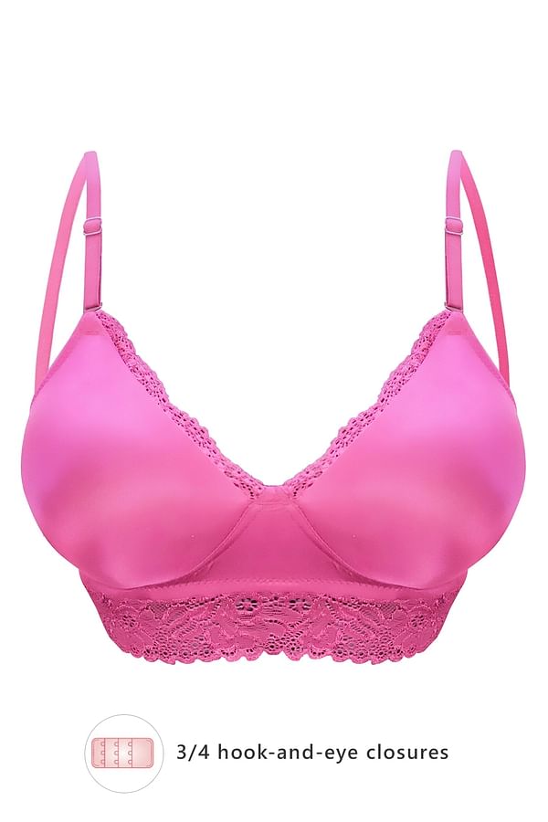 Buy Padded Non-Wired Full Cup Bralette in Purple Online India, Best ...
